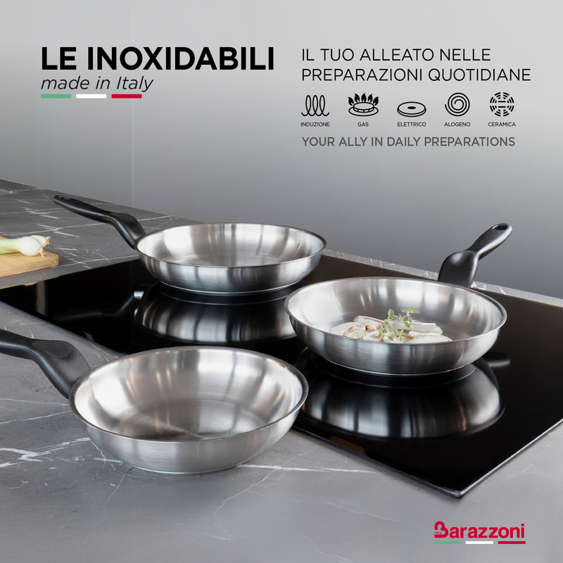 Set inox 2 pezzi - Padelle 20 cm + 24 cm