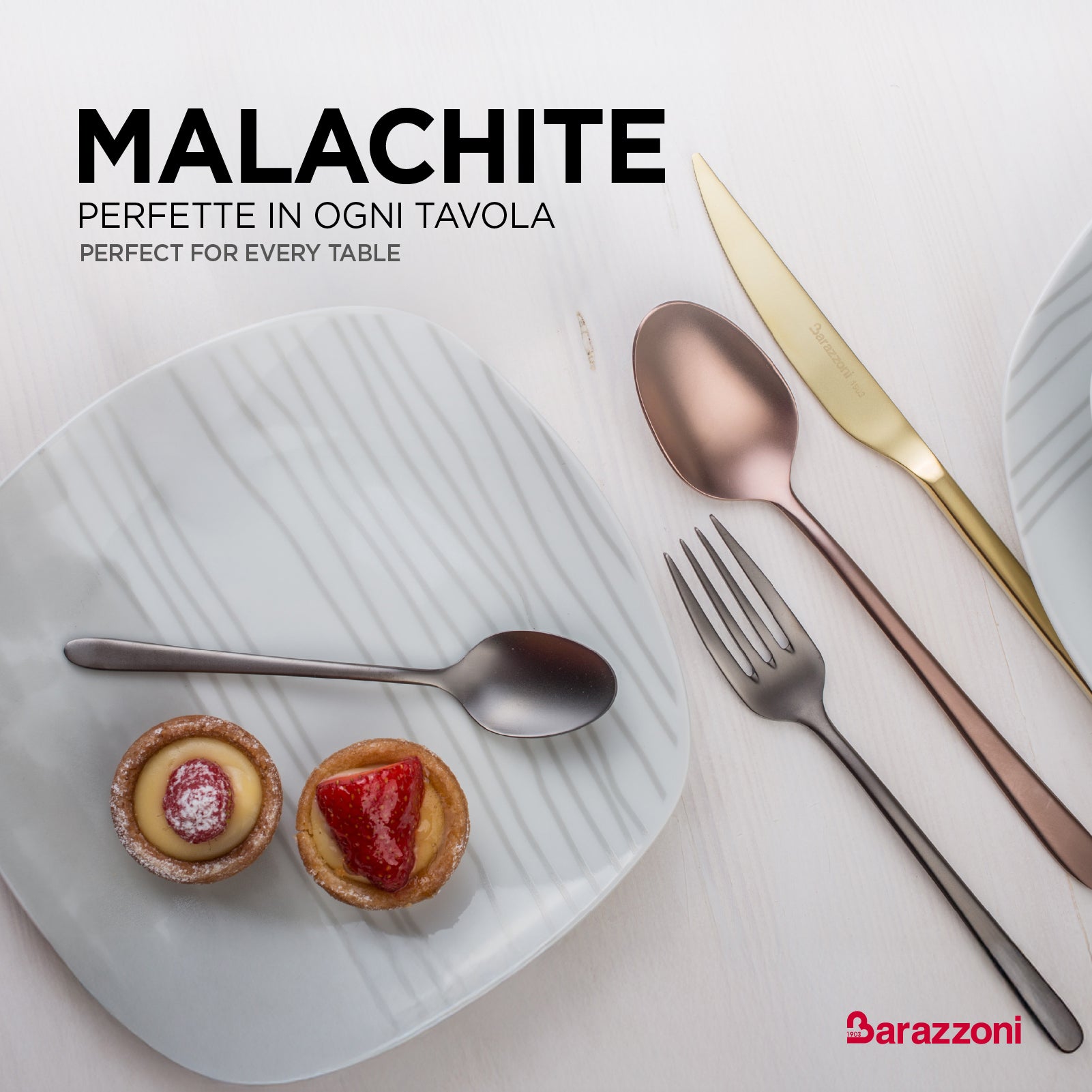 Malachite bronzo lucido - set posate 24 pezzi