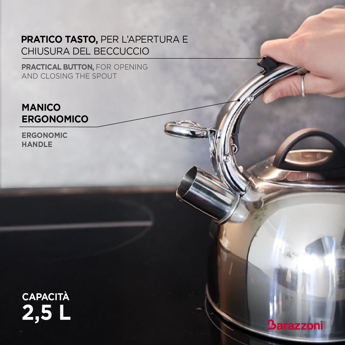 Bollitore nero lucido