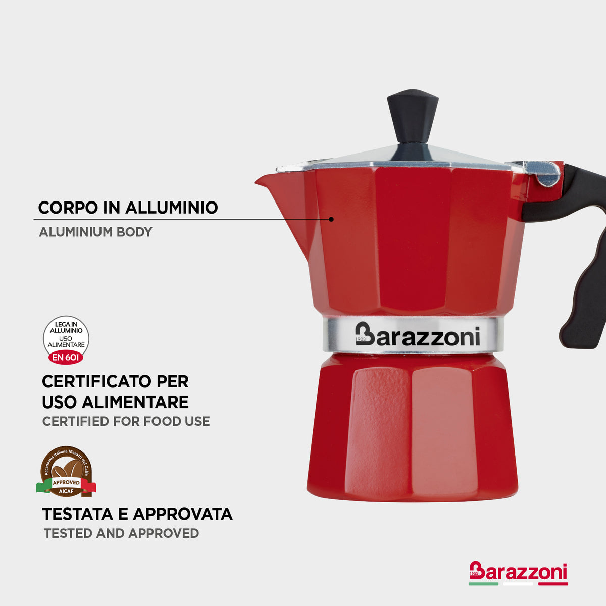 Caffettiera Alluminio - rossa