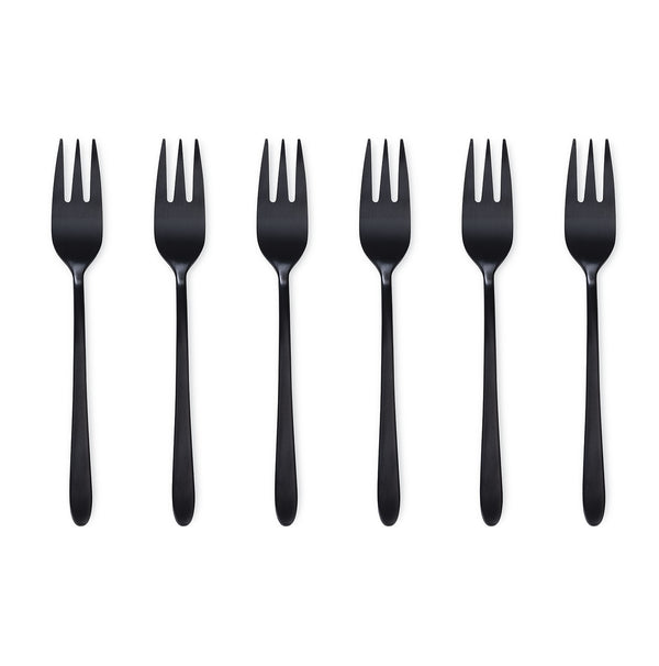Satin titanium malachite - set of 6 dessert forks