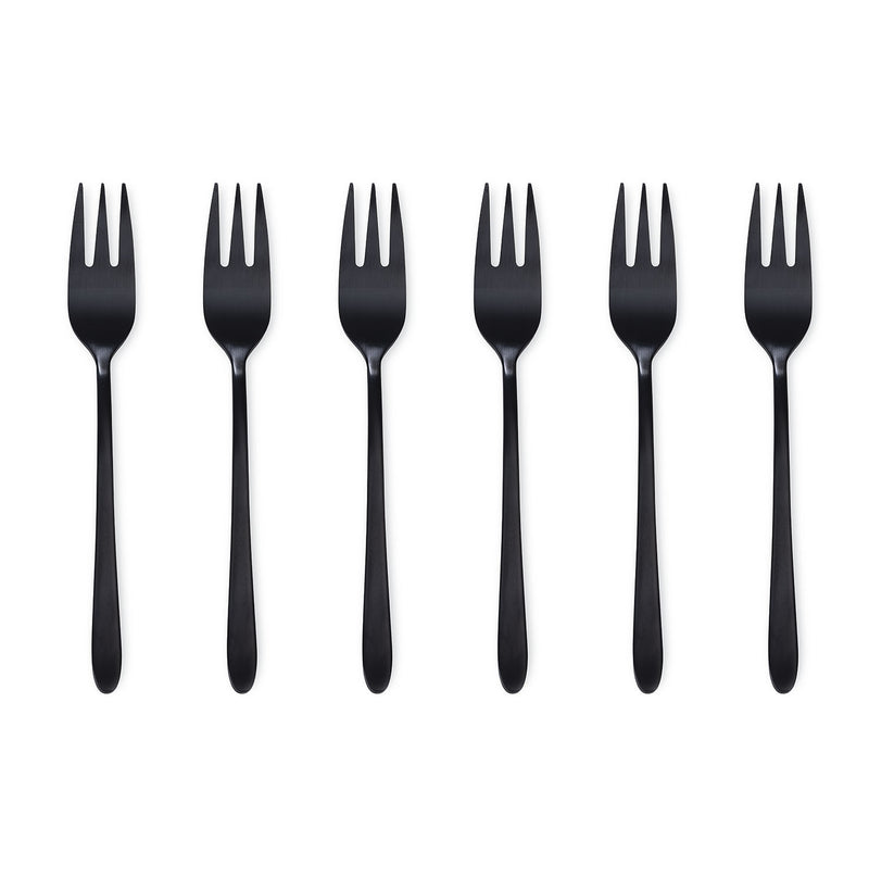 Satin titanium malachite - set of 6 dessert forks