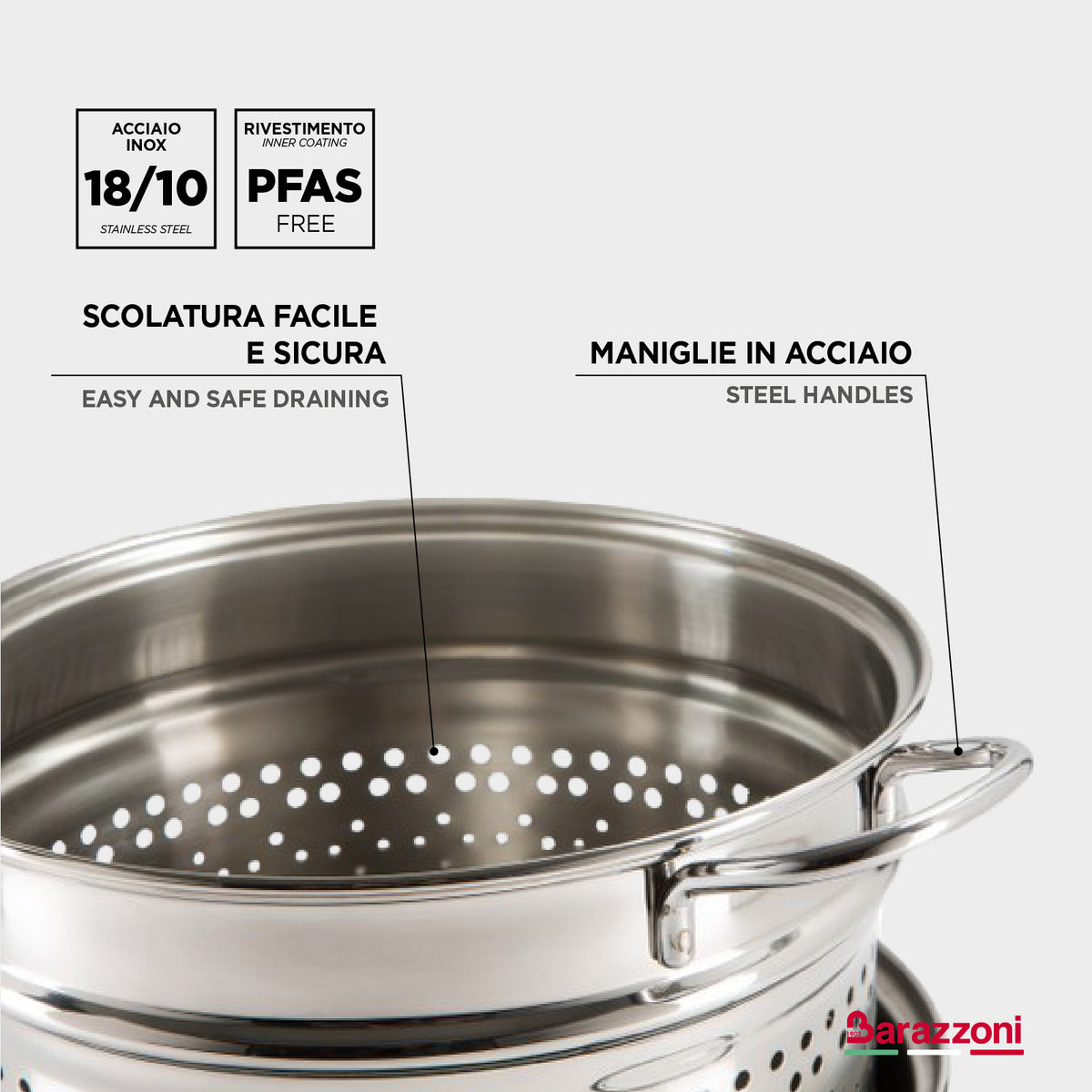 Spaghetti pot with heat-diffusing bottom