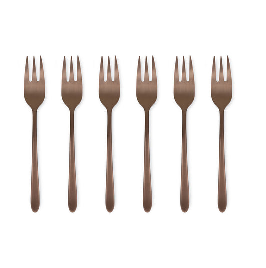 Malachite bronzo satinato - set 6 forchette dolce