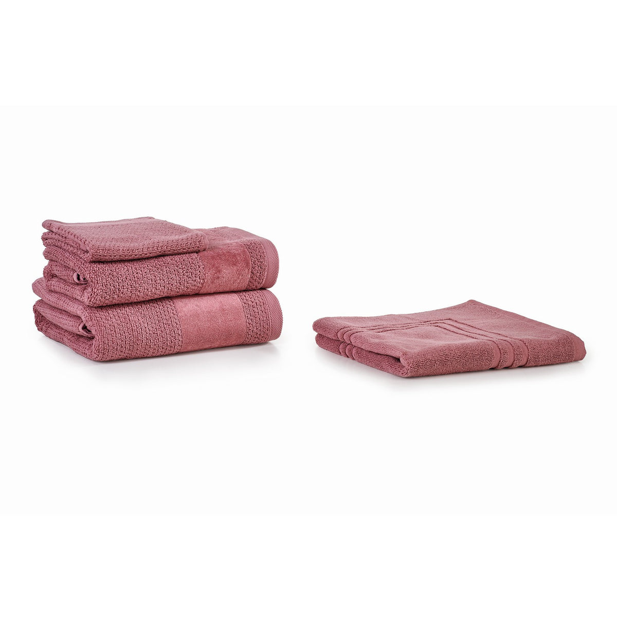 Doppio Ritorto - asciugamano ospite rosa antico
