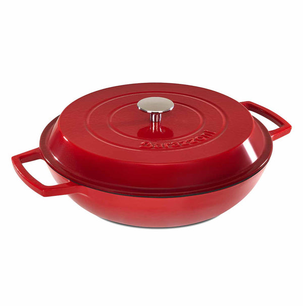 Tegame con coperchio - rosso laccato
