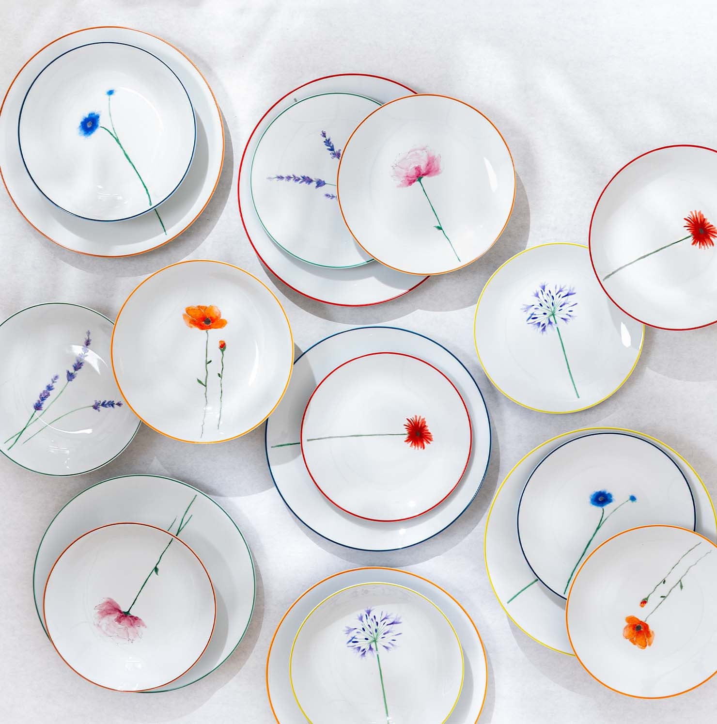 Flower Field Violetta - set of 3 plates