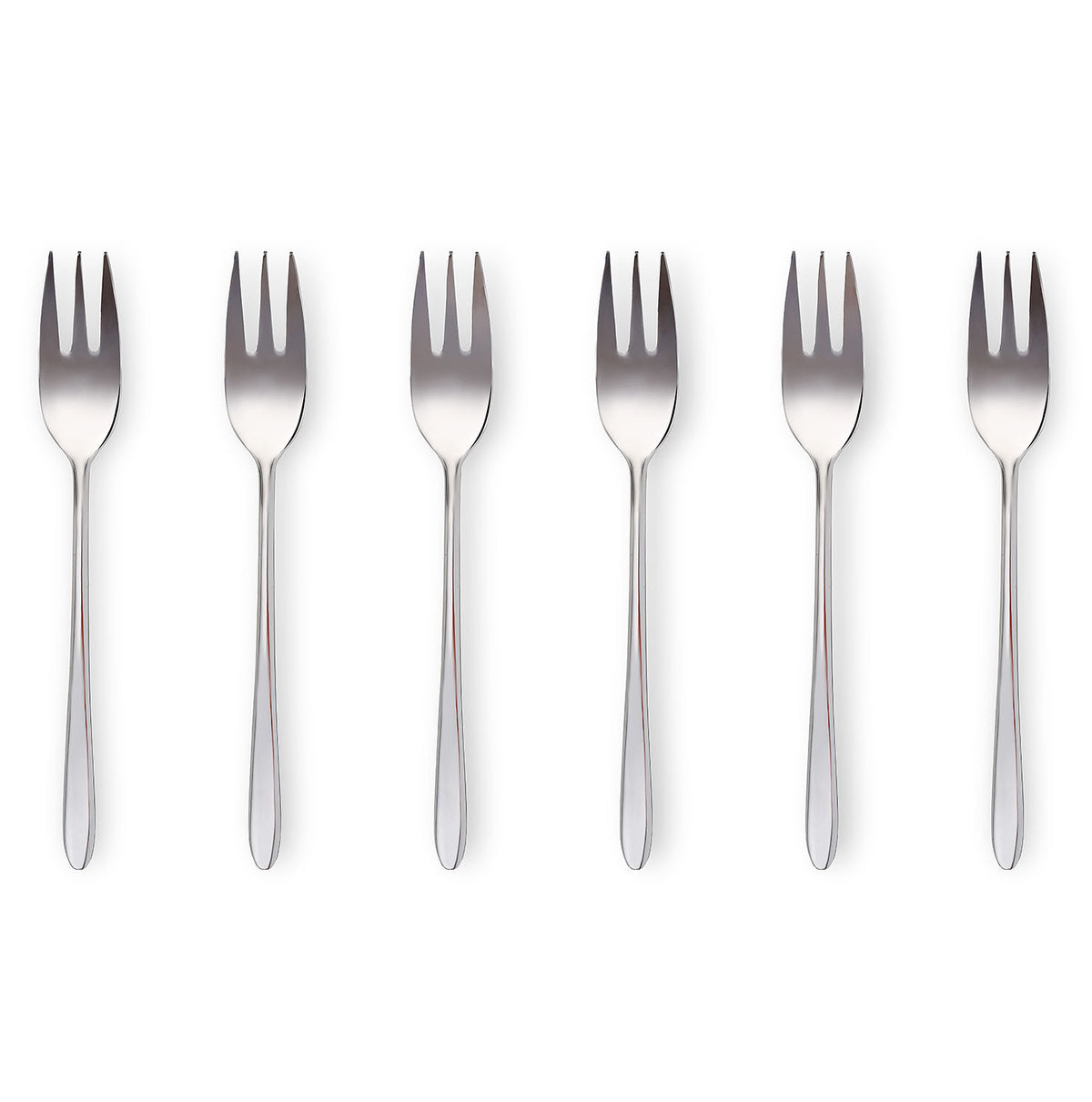 Malachite polished steel - set of 6 dessert forks