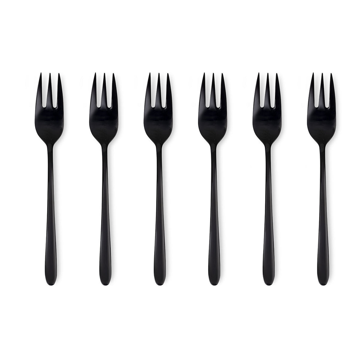 Polished Titanium Malachite - Set of 6 Dessert Forks