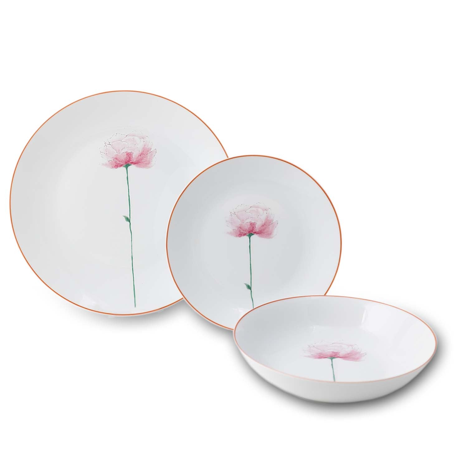 Flower Field Rosa - set 3 piatti