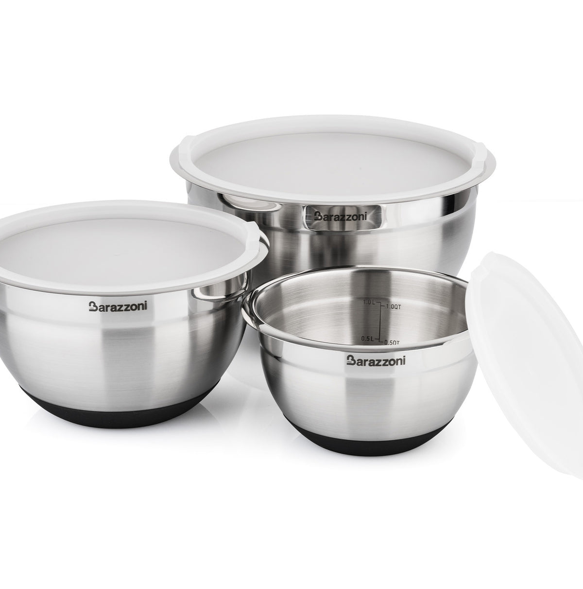Bowl acciaio inox e silicone con coperchio